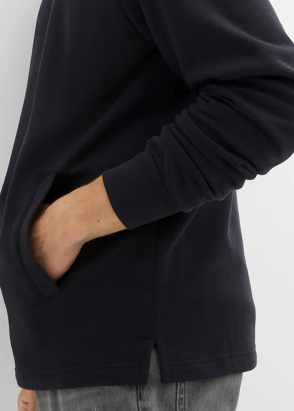 Mikina s praktick&yacute;mi kapsami a rovn&yacute;m spodn&iacute;m okrajem, z čist&eacute; organick&eacute; bavlny, bonprix