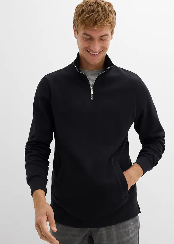 Mikina s praktick&yacute;mi kapsami a rovn&yacute;m spodn&iacute;m okrajem, z čist&eacute; organick&eacute; bavlny, bonprix