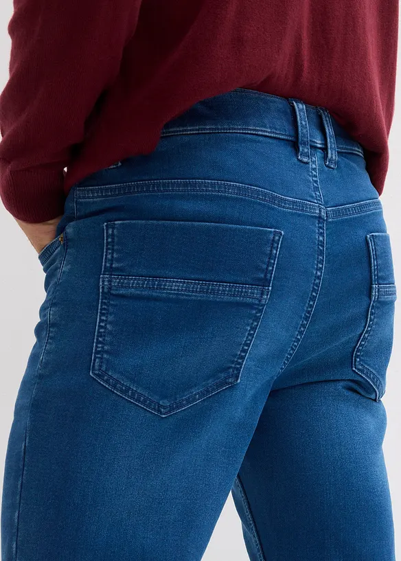 Teplákové džíny Classic Fit s pohodlným pasem, Straight, bonprix