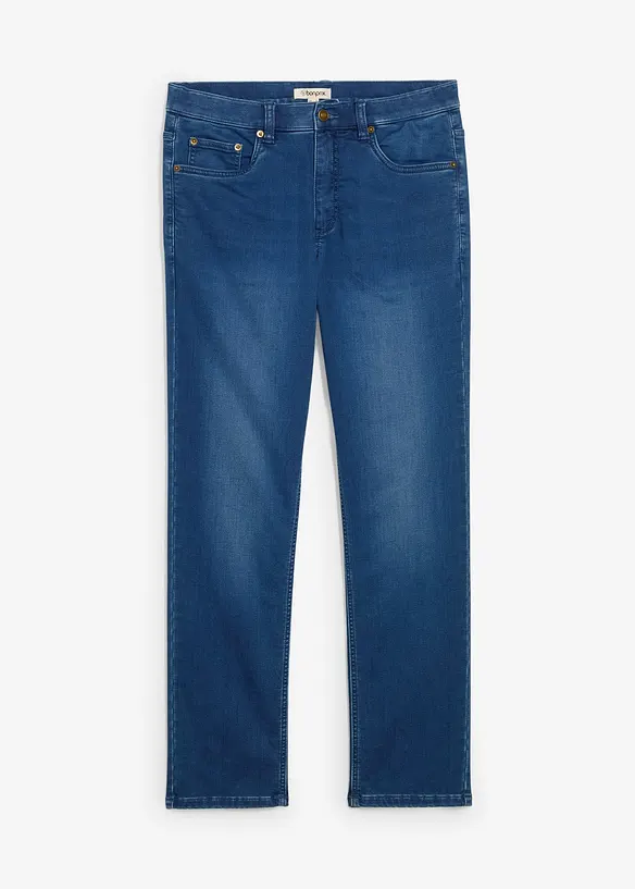 Teplákové džíny Classic Fit s pohodlným pasem, Straight, bonprix