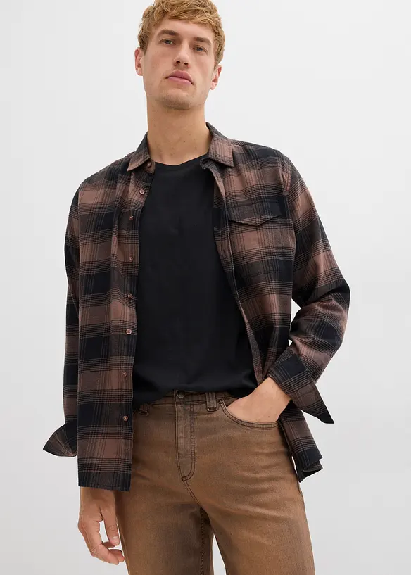 Lehké strečové džíny Classic Fit s pohodlným pasem a vintage sepráním, bonprix