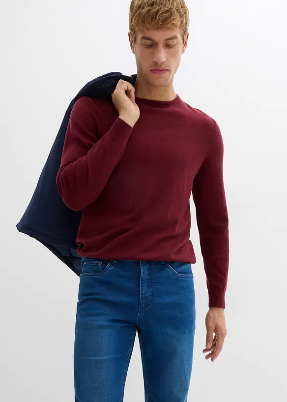 Teplákové džíny Classic Fit s pohodlným pasem, Straight, bonprix