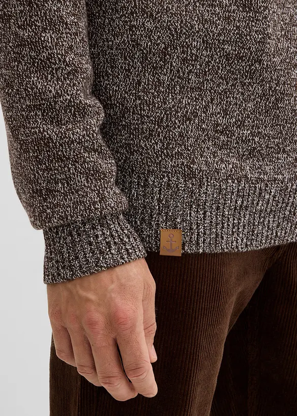 Svetr s límečkem na zip, s čistou bavlnou, bonprix