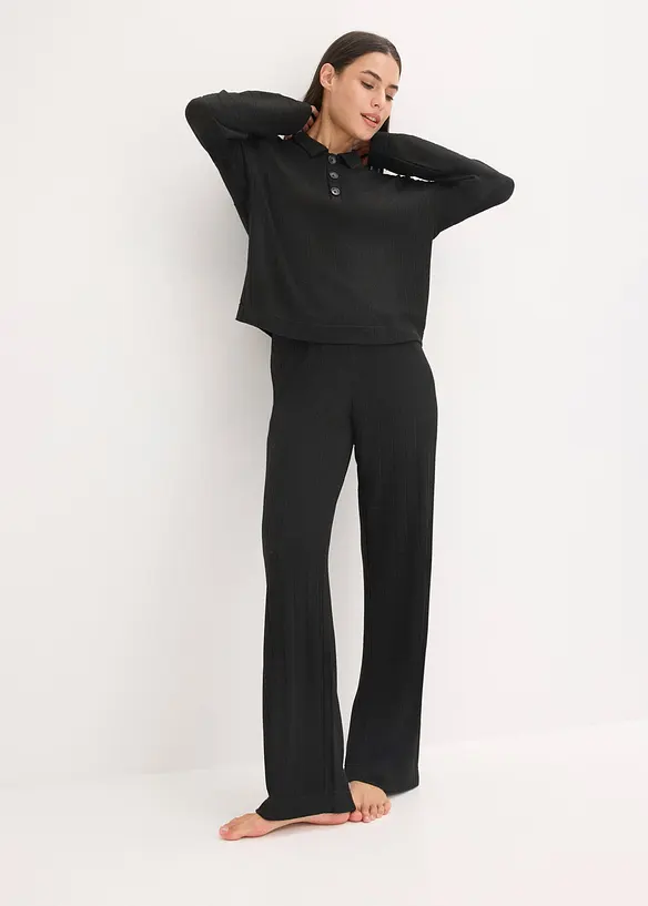 Domácí souprava z měkkého žebrovaného materiálu, oversize, bonprix