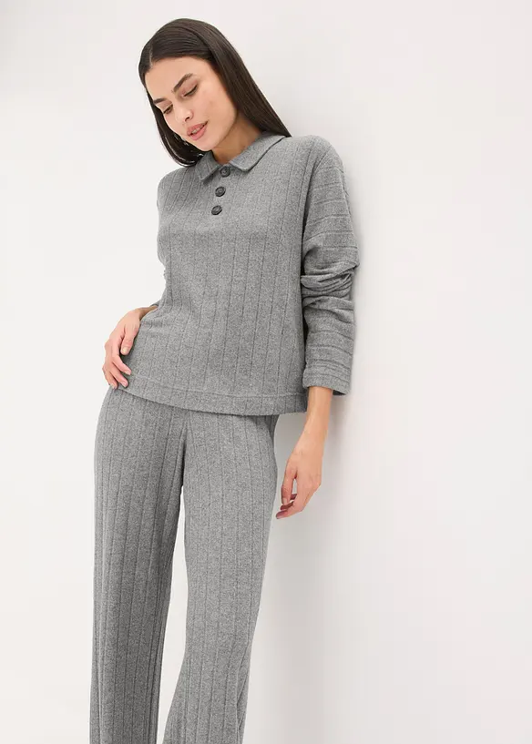 Domácí souprava z měkkého žebrovaného materiálu, oversize, bonprix