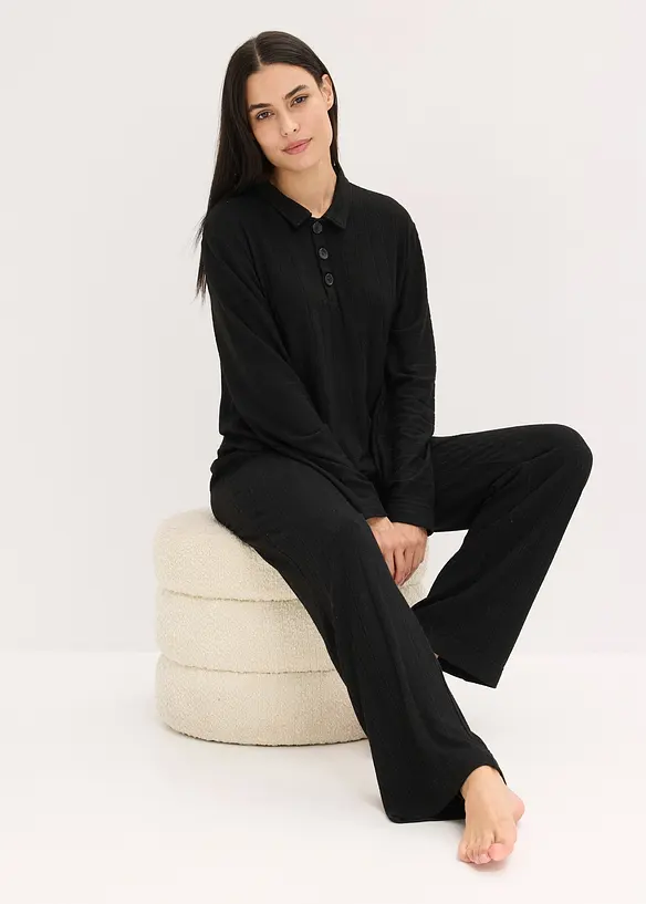 Domácí souprava z měkkého žebrovaného materiálu, oversize, bonprix