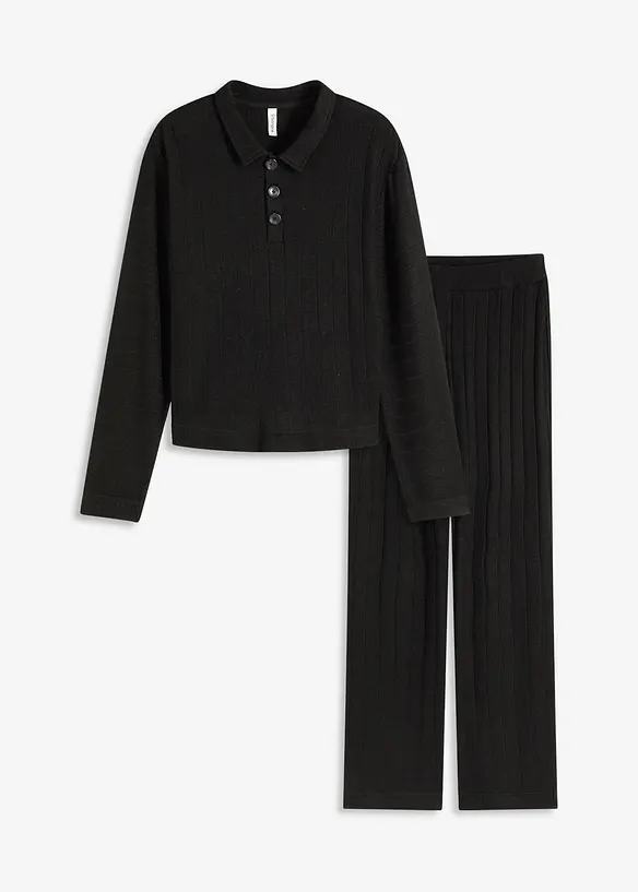 Domácí souprava z měkkého žebrovaného materiálu, oversize, bonprix