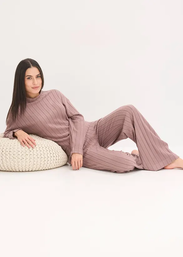 Domácí souprava z měkkého žebrovaného materiálu, oversize, bonprix