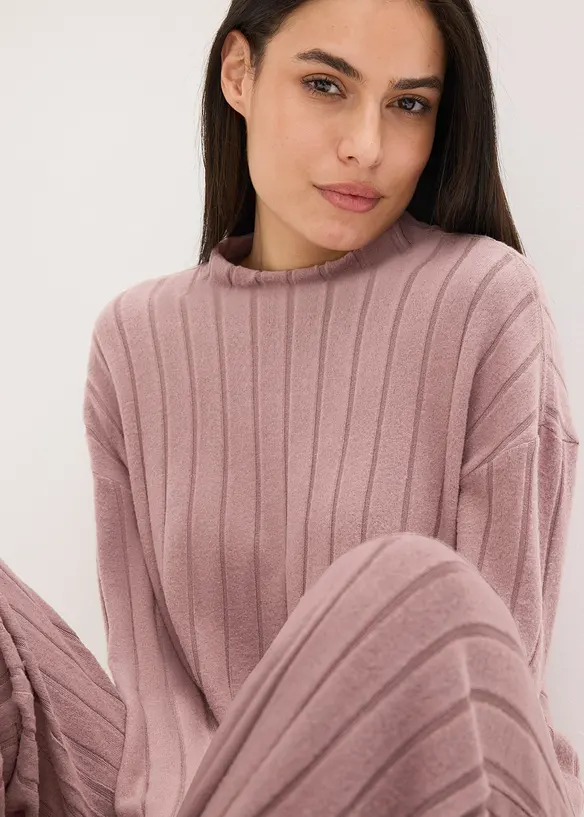 Domácí souprava z měkkého žebrovaného materiálu, oversize, bonprix