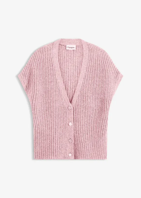 Pletená vesta s ozdobnými knoflíky a podílem vlny, bonprix