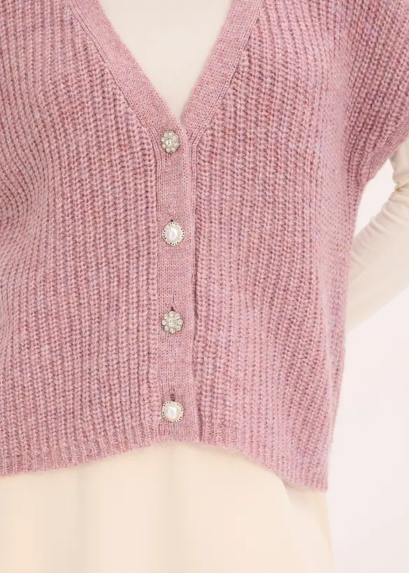 Pletená vesta s ozdobnými knoflíky a podílem vlny, bonprix