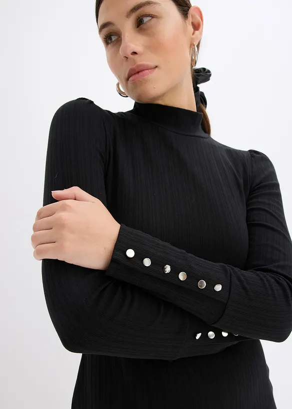 Žebrované žerzejové šaty z viskózové směsi, bonprix