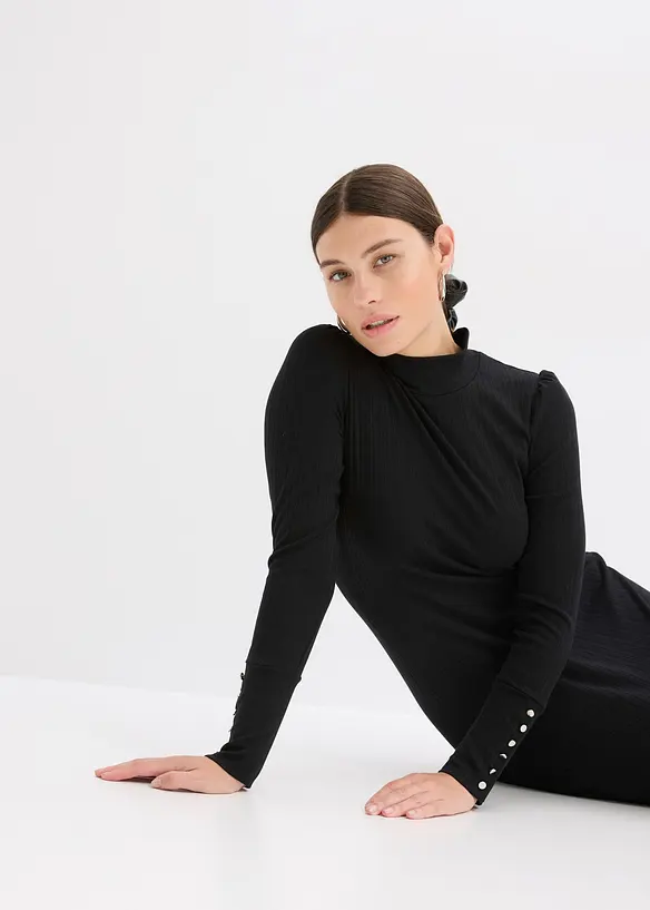 Žebrované žerzejové šaty z viskózové směsi, bonprix