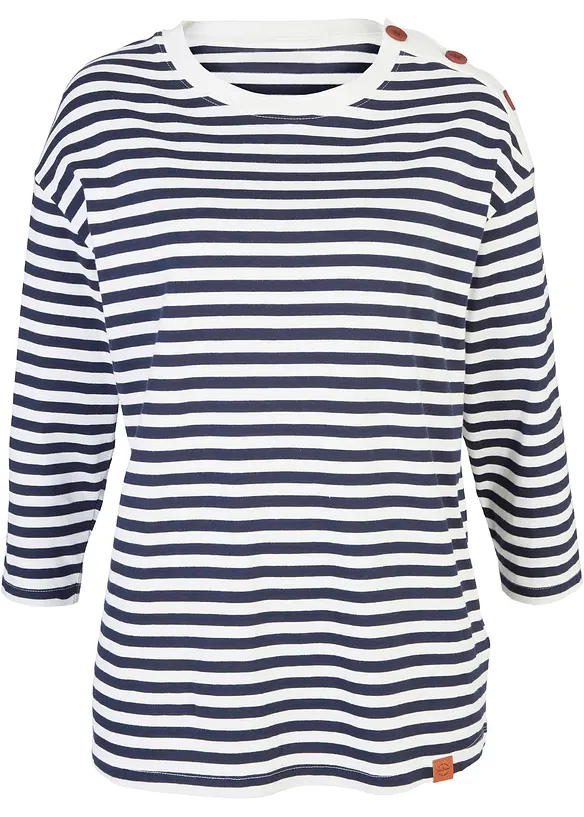 Oversized triko s knoflíky, dlouhý rukáv, bonprix