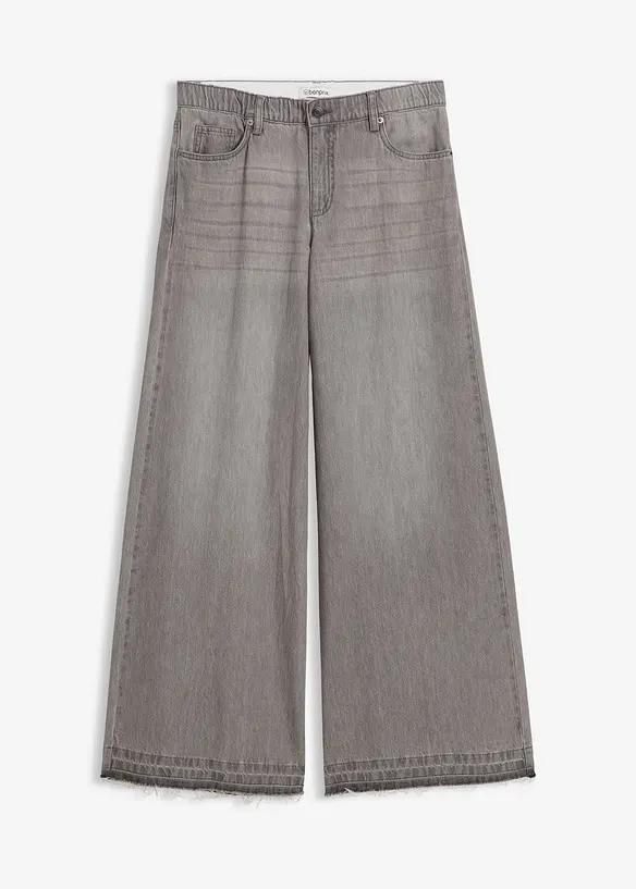 Džíny Wide Leg, Mid Waist, pohodlný pas, bonprix