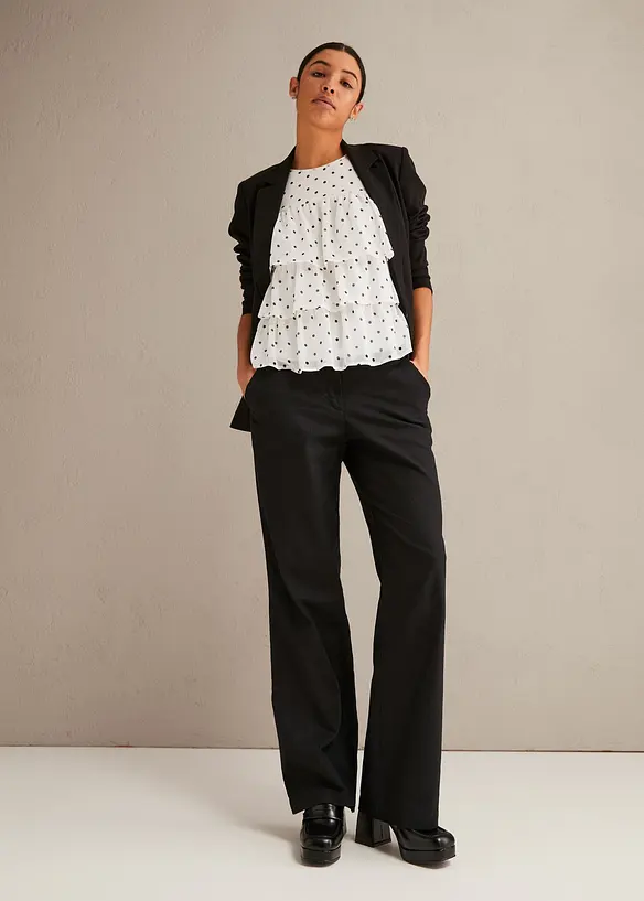 Tkané kalhoty ze směsi lnu a bavlny, bonprix