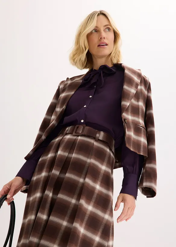 Šifónová halenka s odnímatelnou vázačkou, bonprix