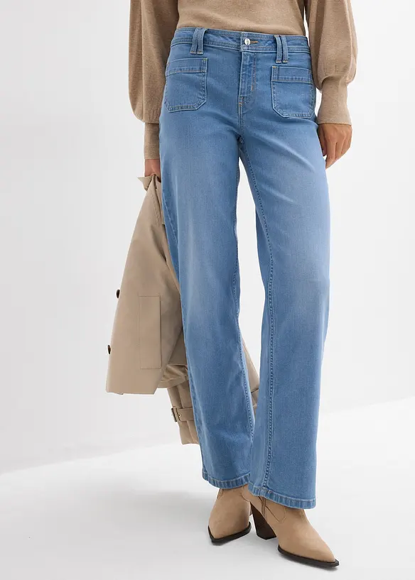 Džíny Straight, Mid Waist, bonprix
