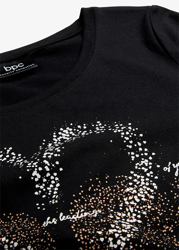 Tričko s natištěným srdcem, z organické bavlny, bonprix