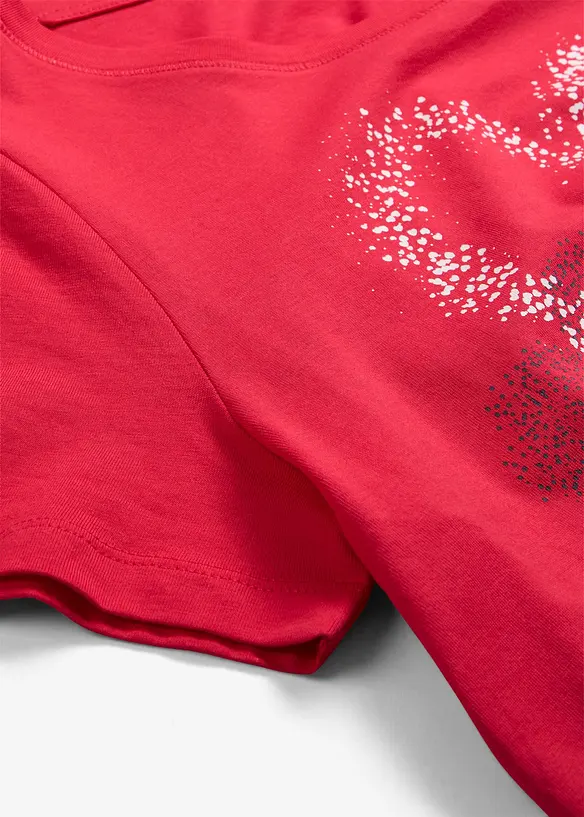 Tričko s natištěným srdcem, z organické bavlny, bonprix