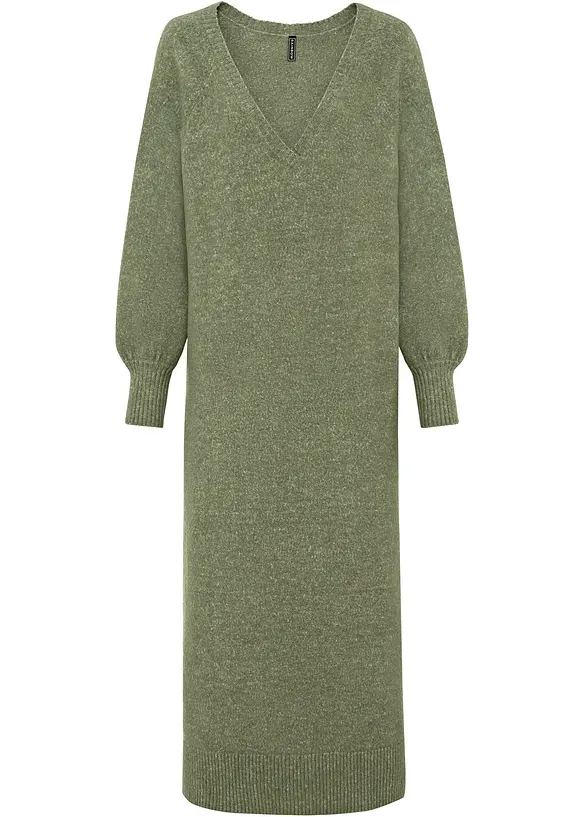 Oversize pletené šaty v délce midi, bonprix
