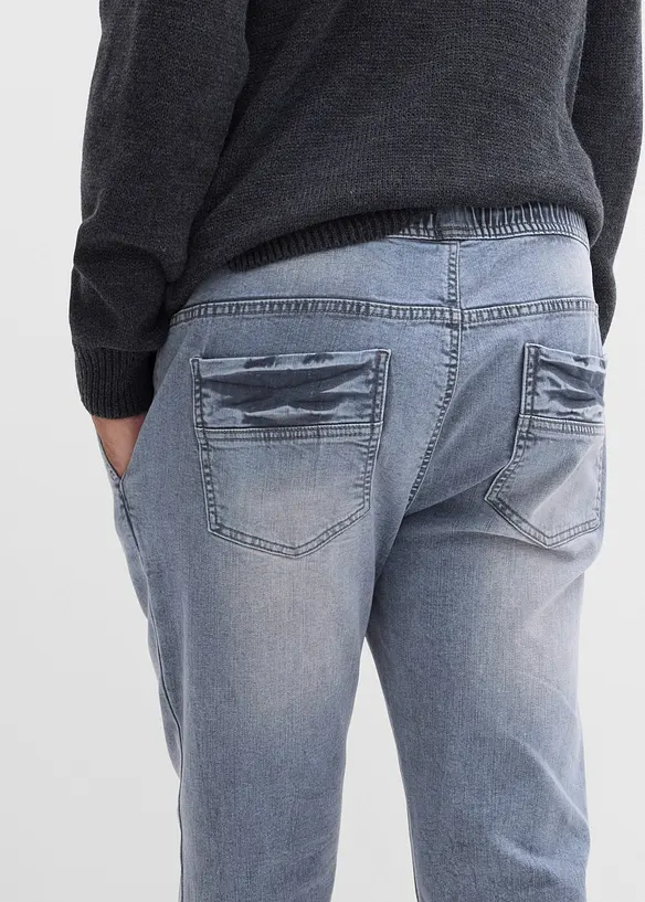 Strečové džíny bez zapínání Regular Fit, Tapered, bonprix