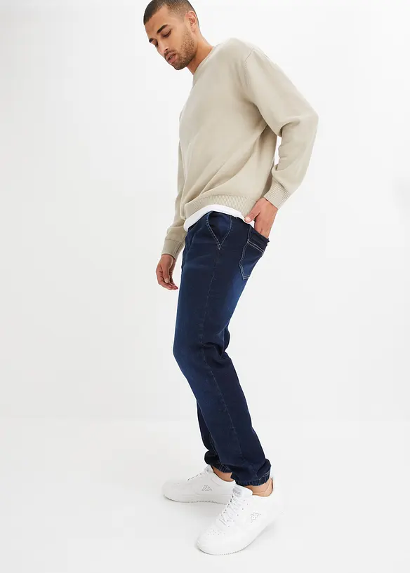 Strečové džíny bez zapínání Regular Fit, Tapered, bonprix