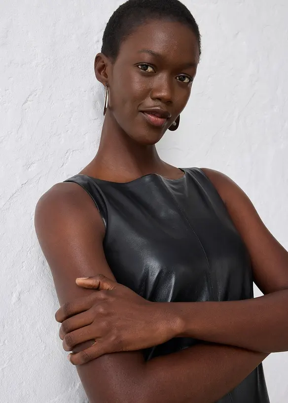 Kožené šaty z napa jehnětiny, bonprix