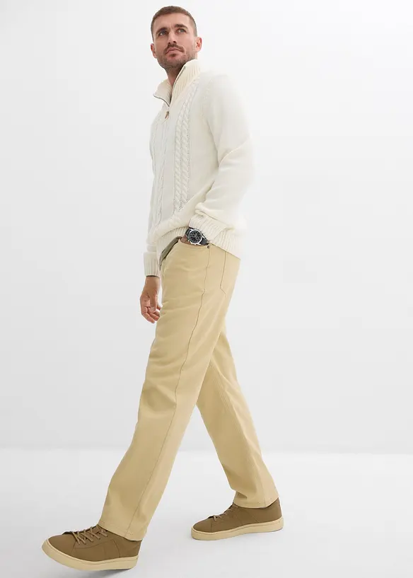 Keprové kalhoty s pohodlným pasem, Relaxed Fit, Straight, bonprix