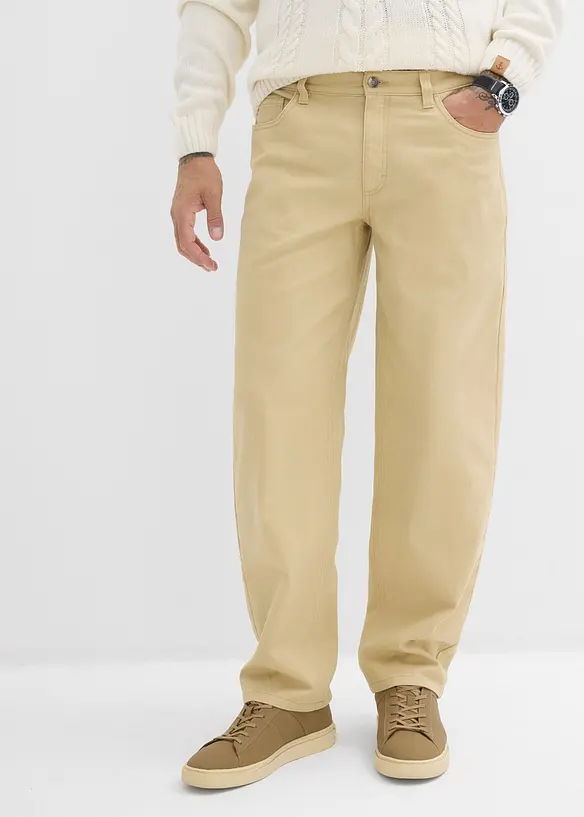 Keprové kalhoty s pohodlným pasem, Relaxed Fit, Straight, bonprix