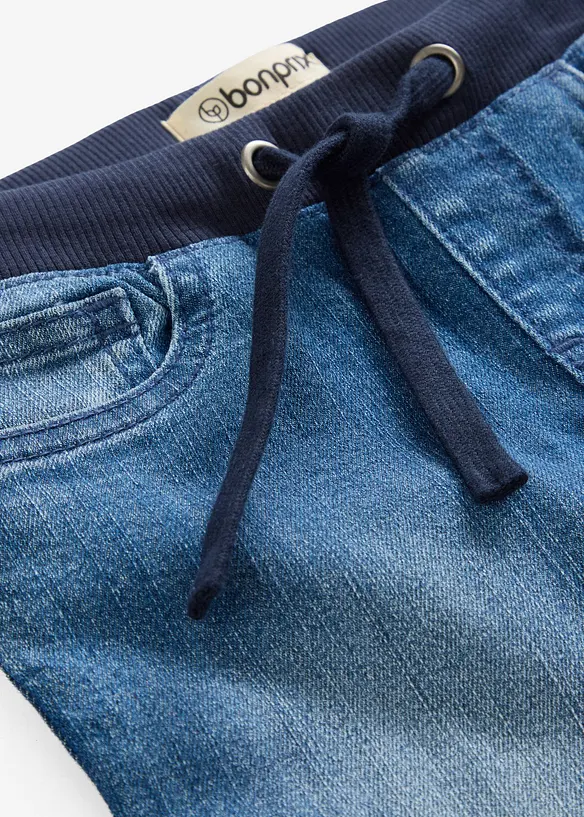 Džíny bez zapínání, Mid Waist, pohodlný pas, bonprix