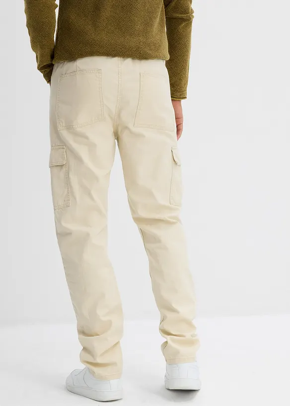 Cargo kalhoty Relaxed Fit z bavlněného plátna, Straight, bonprix