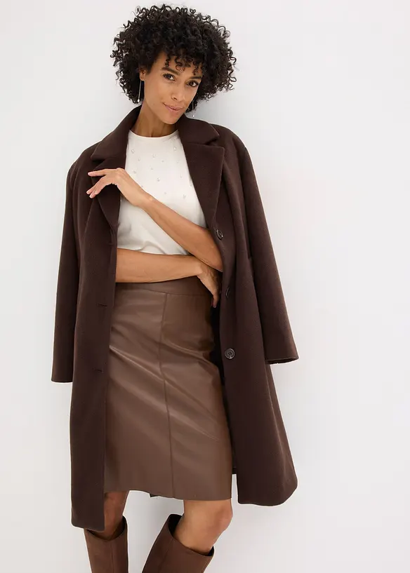 Trendová pouzdrová sukně z umělé kůže, bonprix