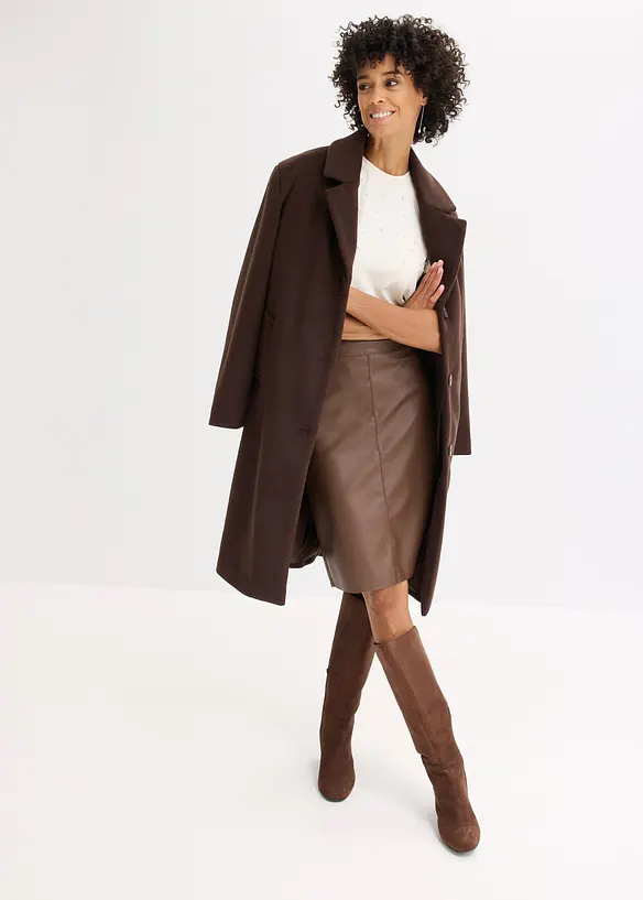 Trendová pouzdrová sukně z umělé kůže, bonprix