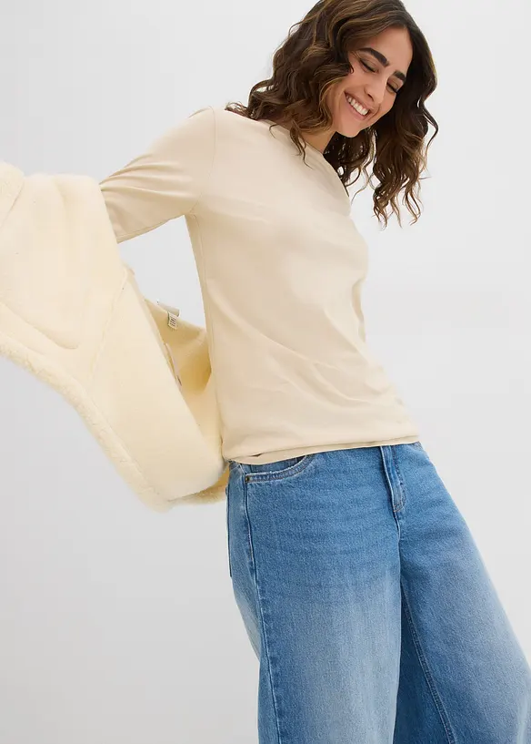 Triko s dlouhým rukávem, z čisté organické bavlny (2 ks), bonprix