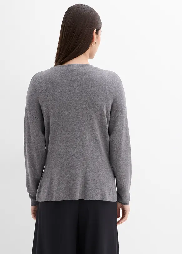 Vypasovaný pletený kabátek z viskózové směsi, bonprix