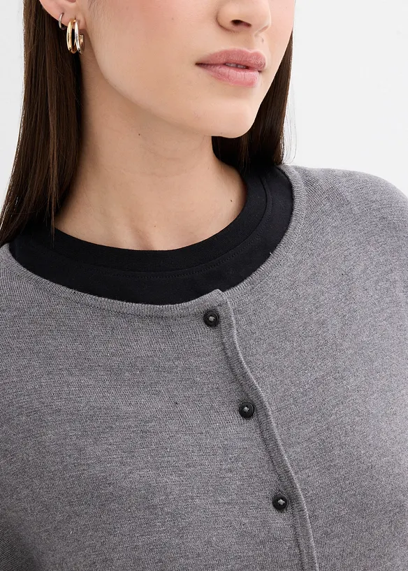 Vypasovaný pletený kabátek z viskózové směsi, bonprix