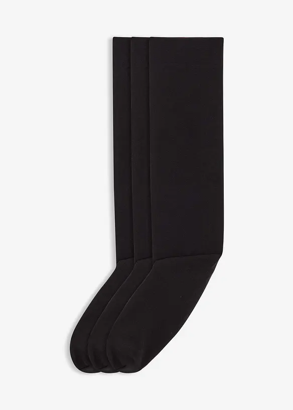 Termo podkolenky 120 den, z jemného materiálu s flísovým rubem (3 páry v balení), bonprix