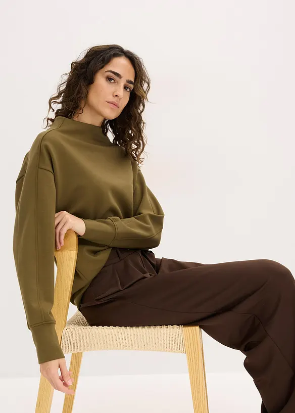 Oversize mikina z měkkého materiálu scuba, bonprix