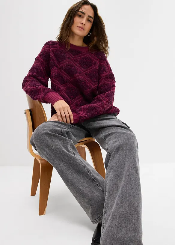 Pletený boxy svetr, bonprix