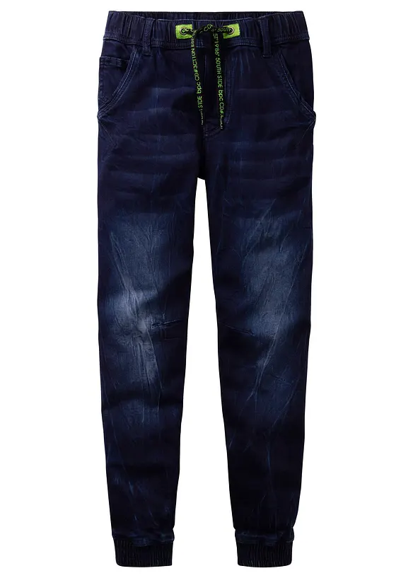 Teplákové džíny bez zapínání, Regular Fit, Tapered, bonprix
