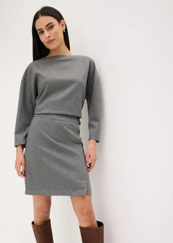 Tunika z pevného materiálu se vzorem rybí kosti, bonprix