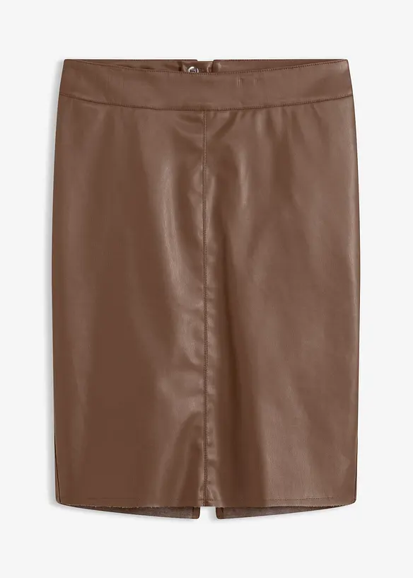 Trendová pouzdrová sukně z umělé kůže, bonprix