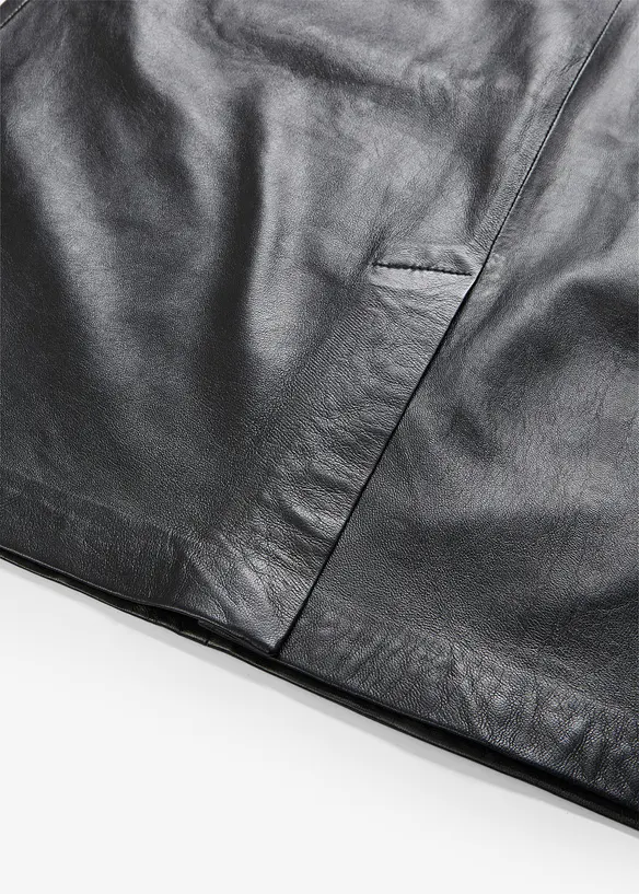 Kožené šaty z napa jehnětiny, bonprix