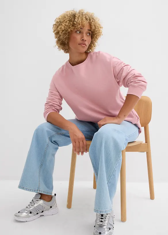 Oversize mikina z čisté bavlny, bonprix