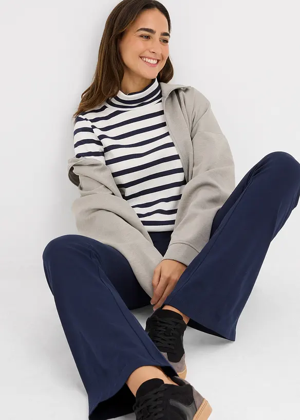 Kalhoty do zvonu, z organické bavlny se strečem, bonprix