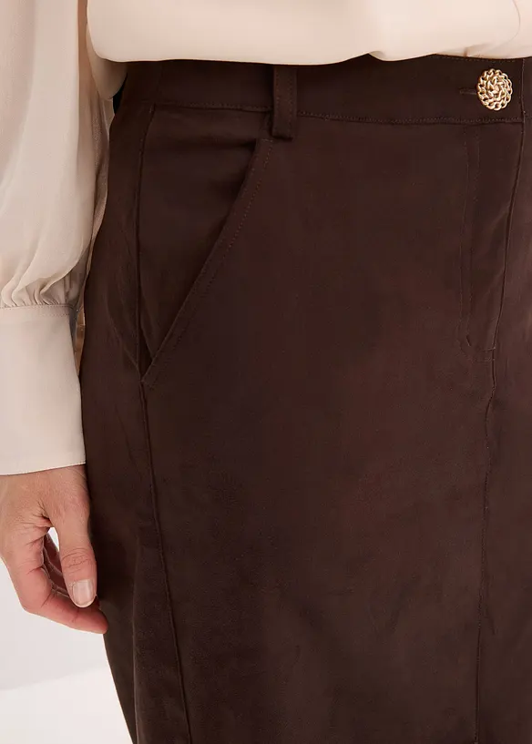 Pouzdrová sukně z imitace velurové kůže, bonprix