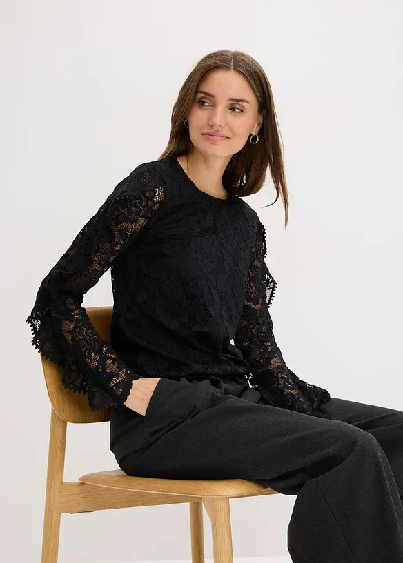 Krajková úpletová halenka, bonprix