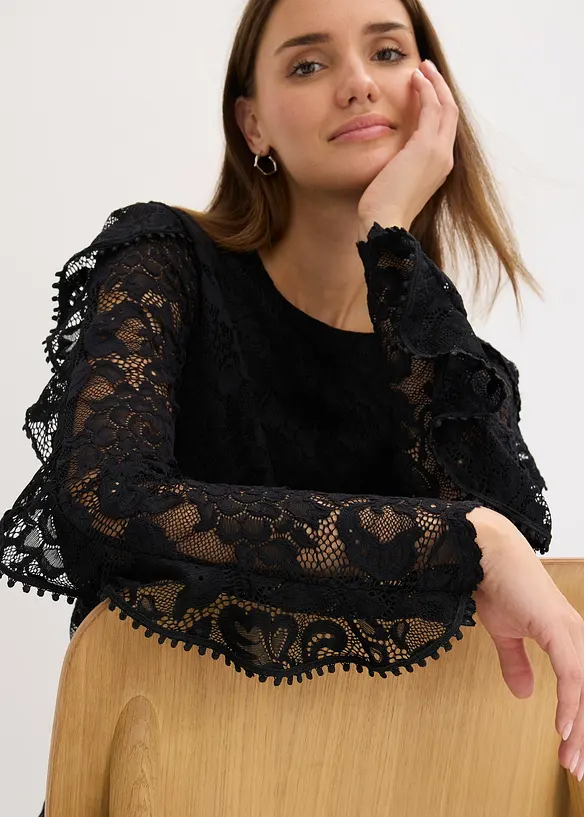 Krajková úpletová halenka, bonprix