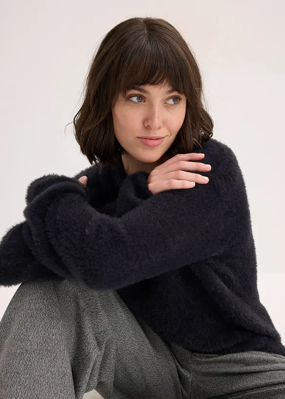 Svetr s plyšovým vzhledem, bonprix